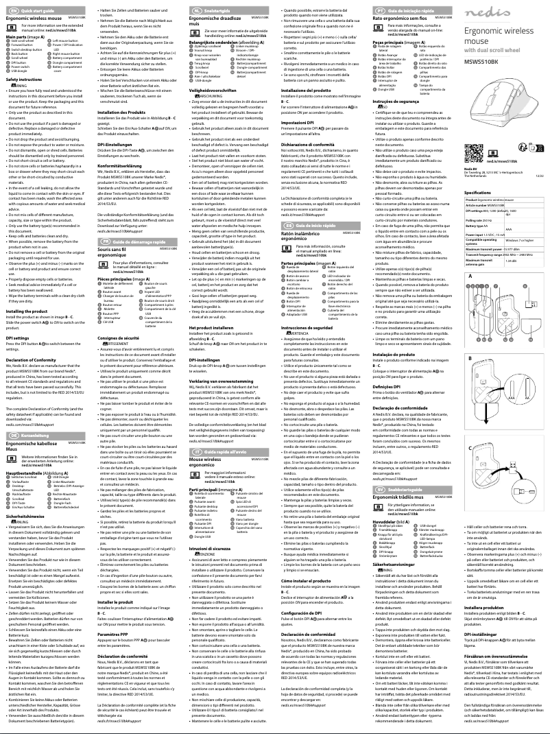 Page 1 of the manual User Manual Nedis MSWS510BK