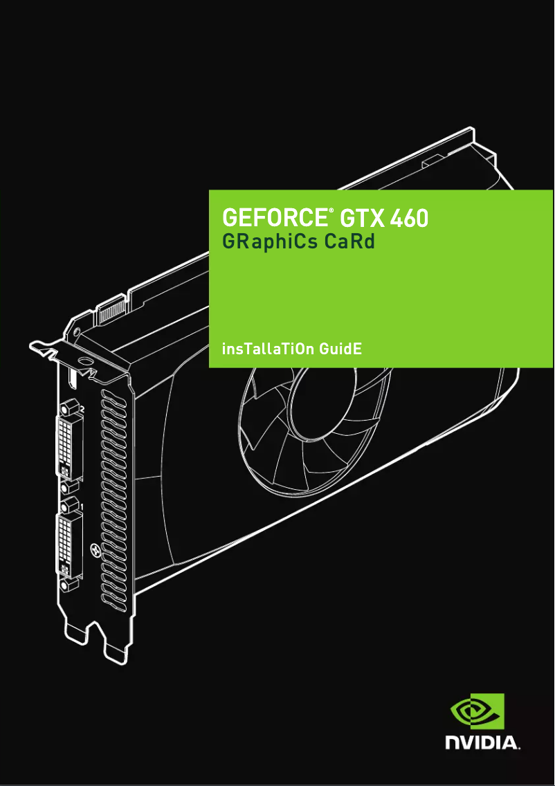 Page 1 of the manual User Manual Nvidia Geforce GTX 460