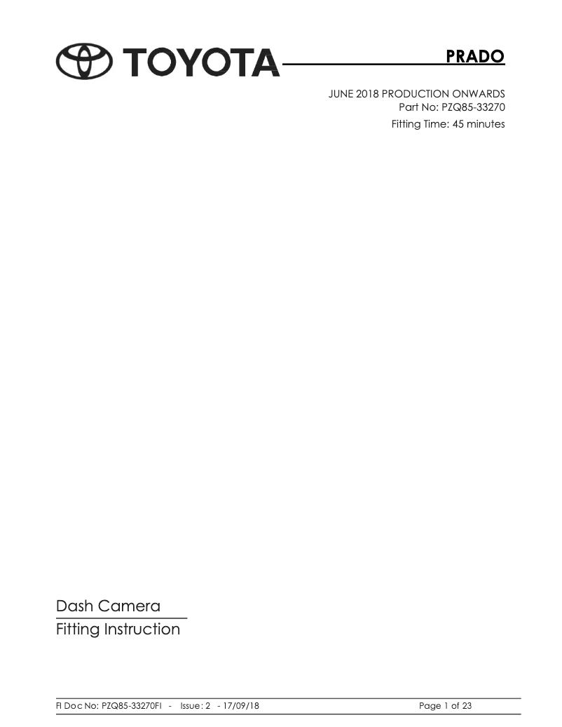 Page 1 of the manual User Manual Toyota Prado