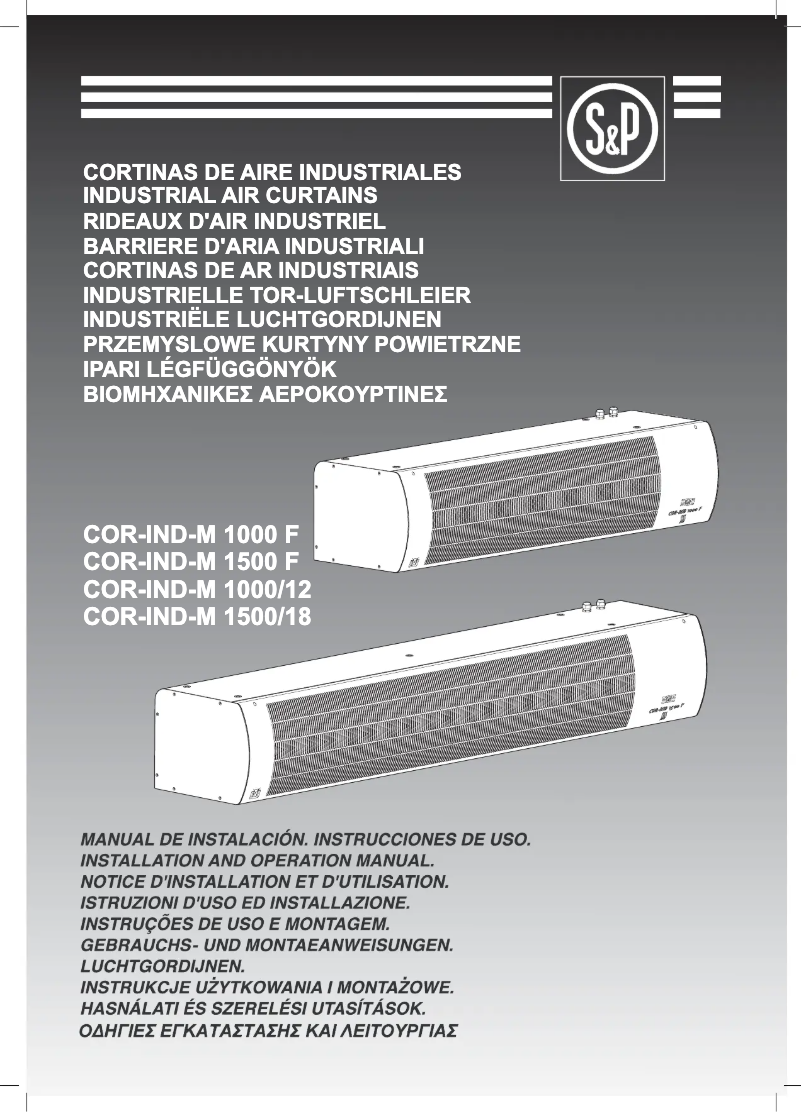 First page image of the manual for COR-IND-M 1000 F