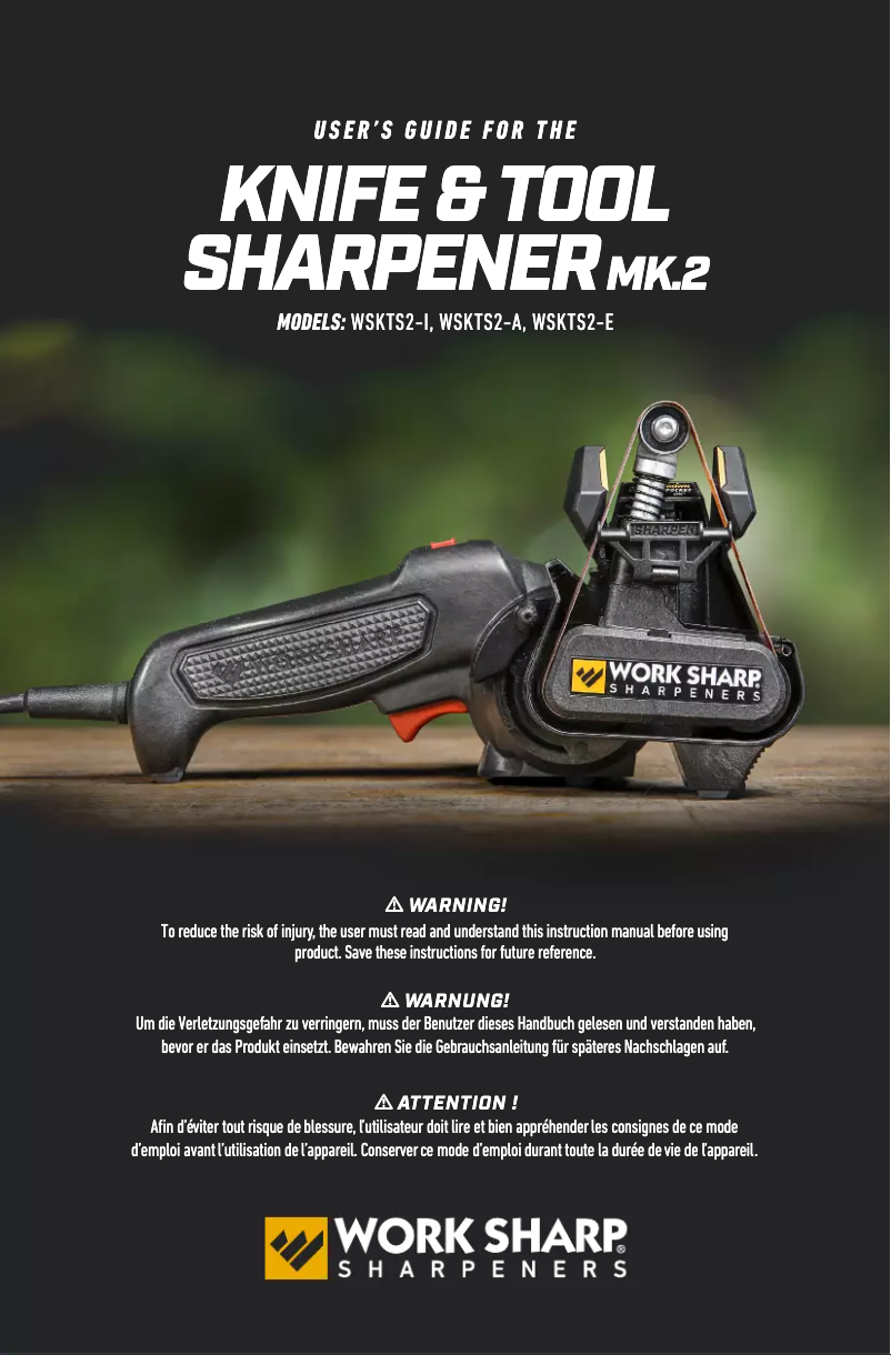 Page 1 of the manual User Manual Work Sharp SHARPENER MK.2
