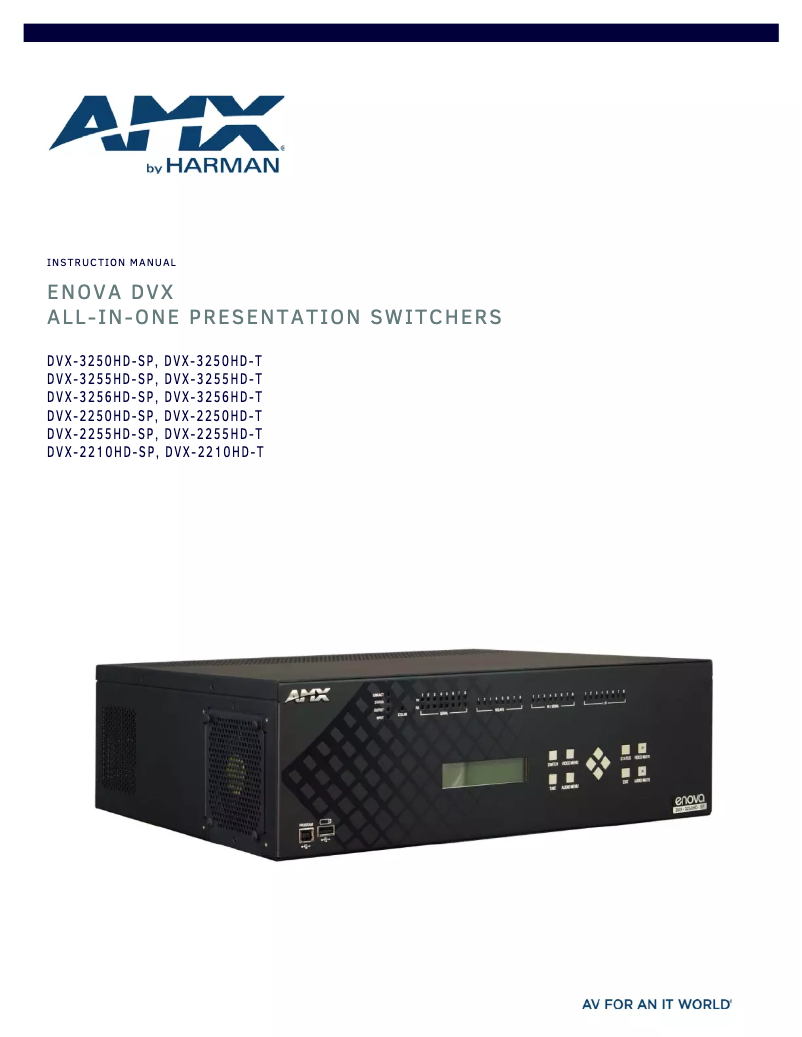 First page image of the manual for DVX-3256HD