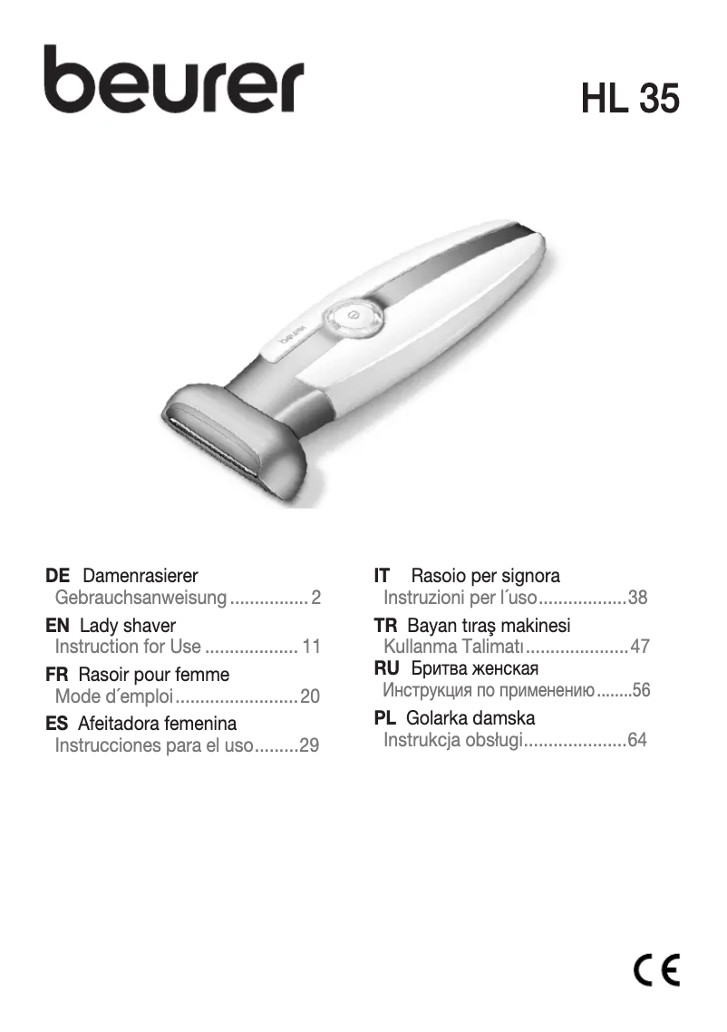First page image of the manual for HL 35