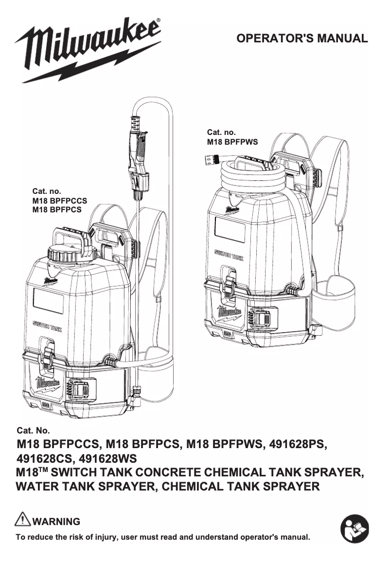 First page image of the manual for M18 BPFP-CCST