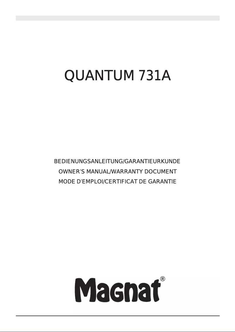 Page 1 of the manual User Manual Magnat Quantum 731 A
