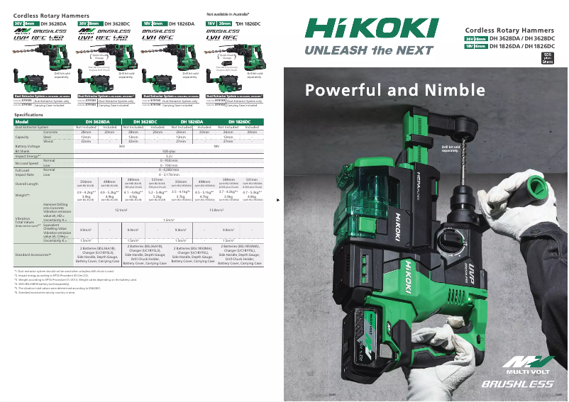 Page 1 of the manual Catalogue HiKOKI DH1826DA
