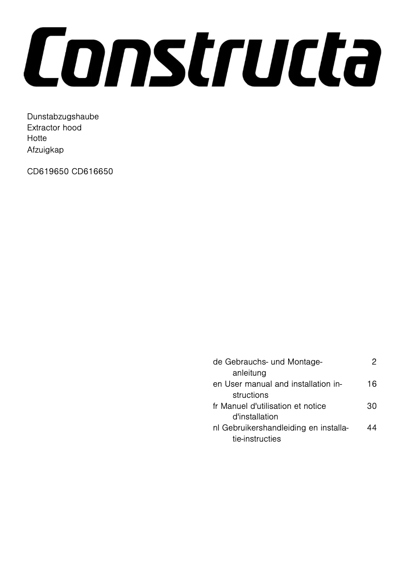 First page image of the manual for CD619650