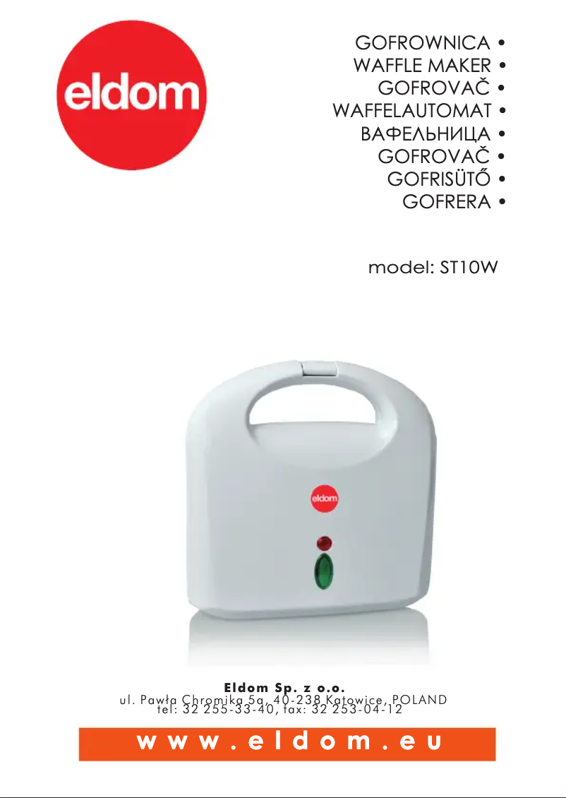 Page 1 of the manual User Manual Eldom ST10W