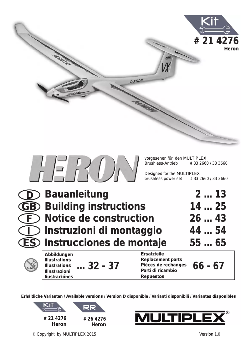 First page image of the manual for Heron