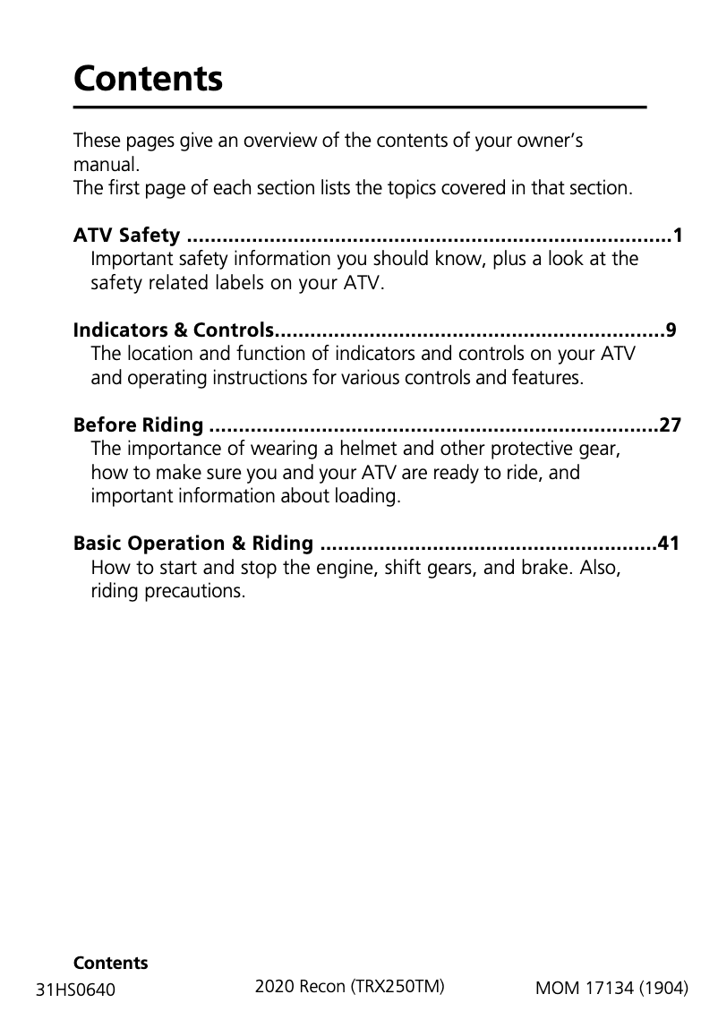 First page image of the manual for Recon (2020)