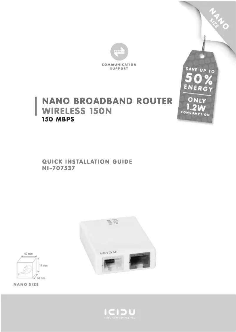First page image of the manual for Nl-707537