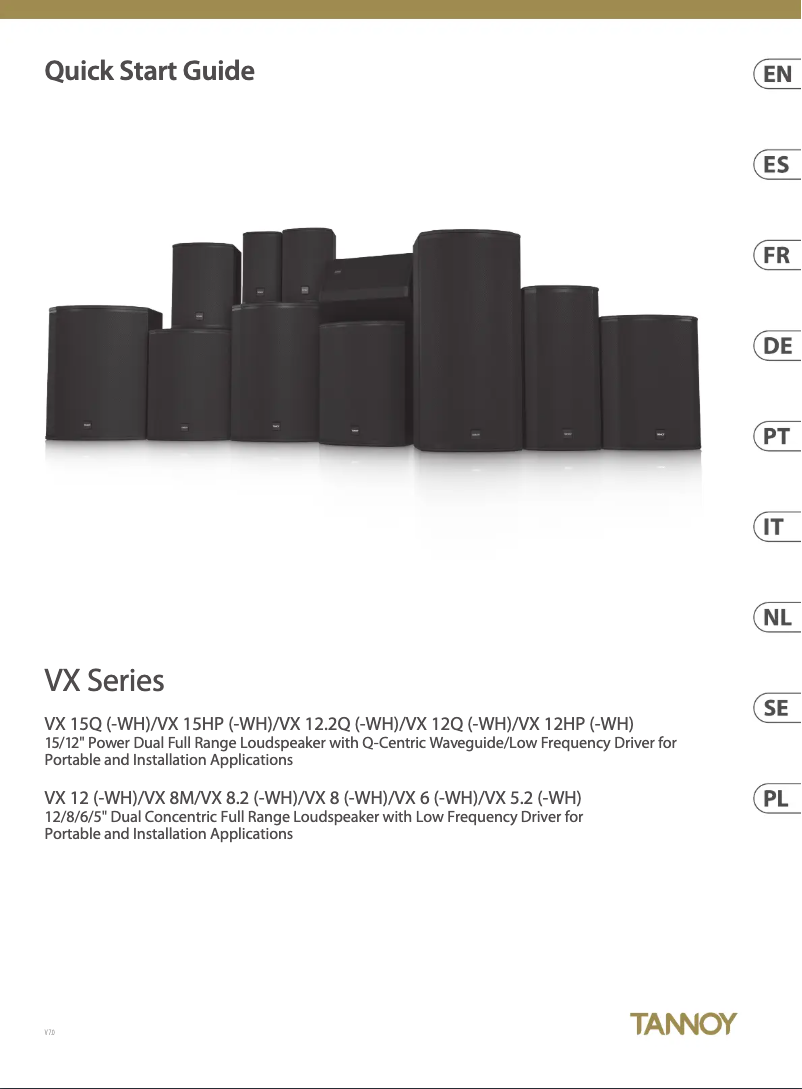 Page 1 of the manual User Manual Tannoy VX 8.2