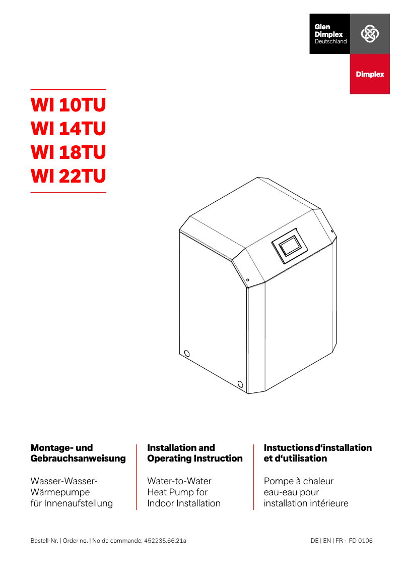First page image of the manual for WI 18TU