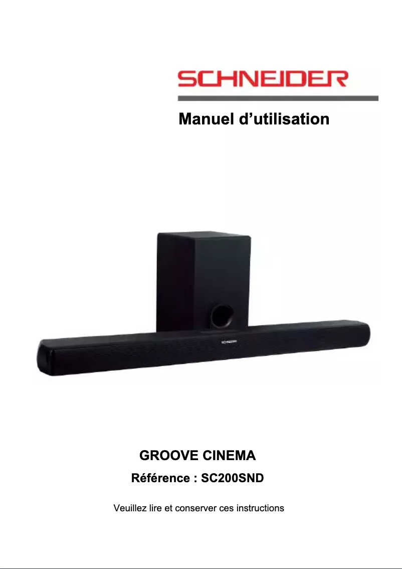 Page 1 of the manual Instruction Manual Schneider SC200SND