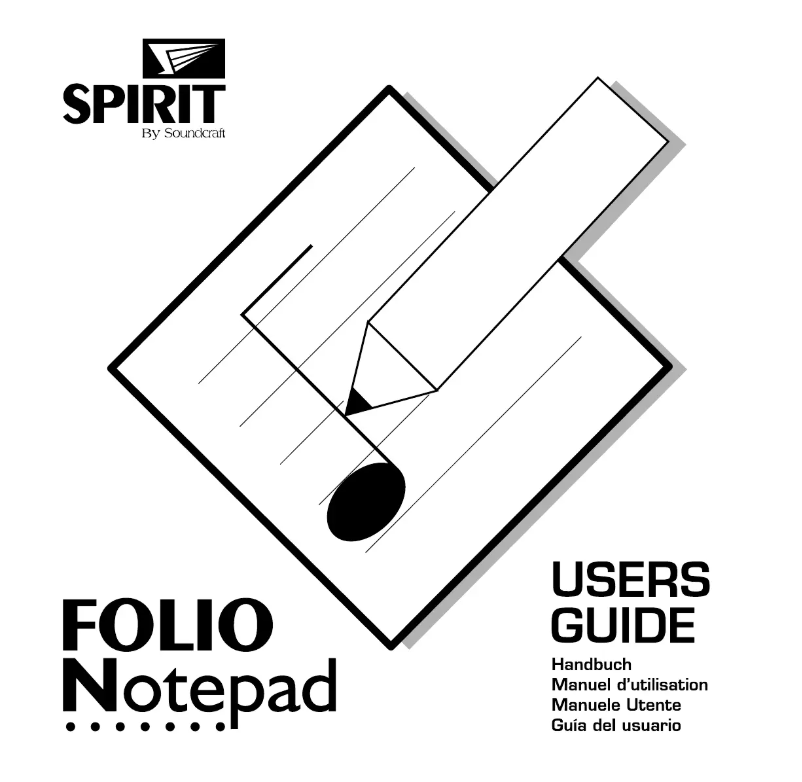 First page image of the manual for Spirit Notepad