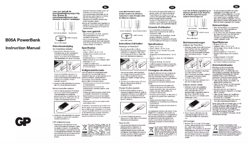 First page image of the manual for B05A