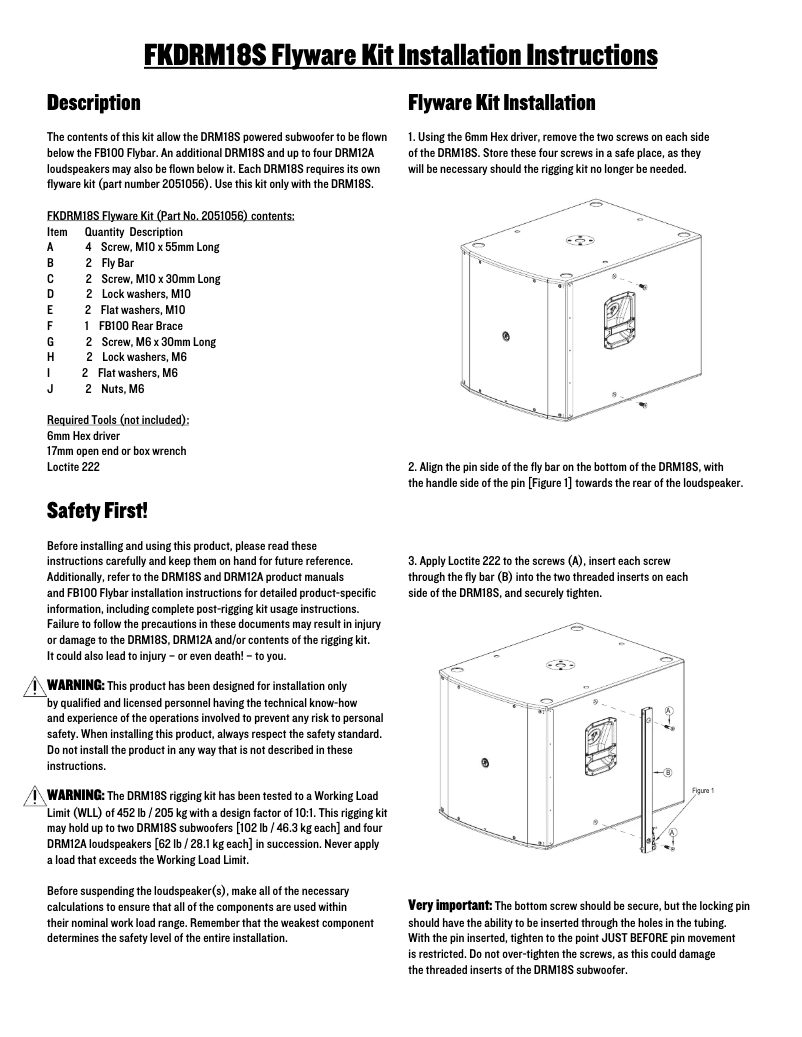 Page 1 of the manual Installation Guide Mackie DRM12A-P