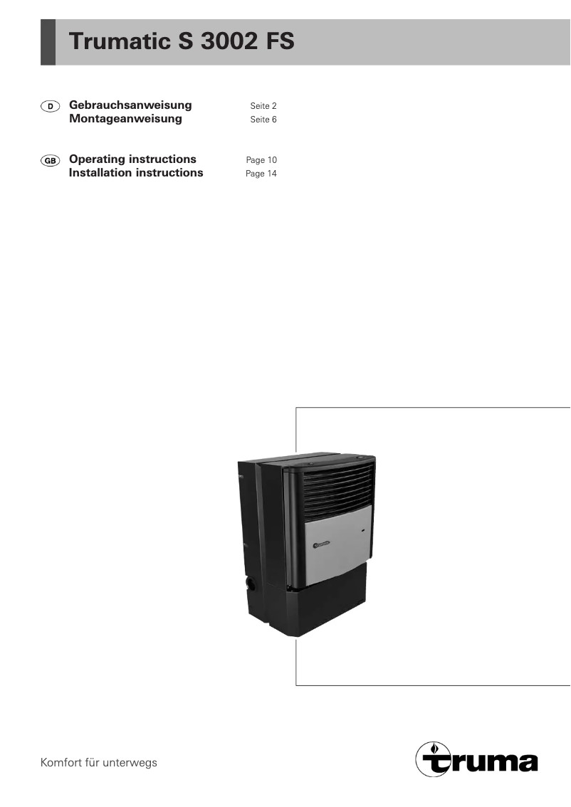 Page 1 of the manual User Manual Truma Tic S 3002 FS
