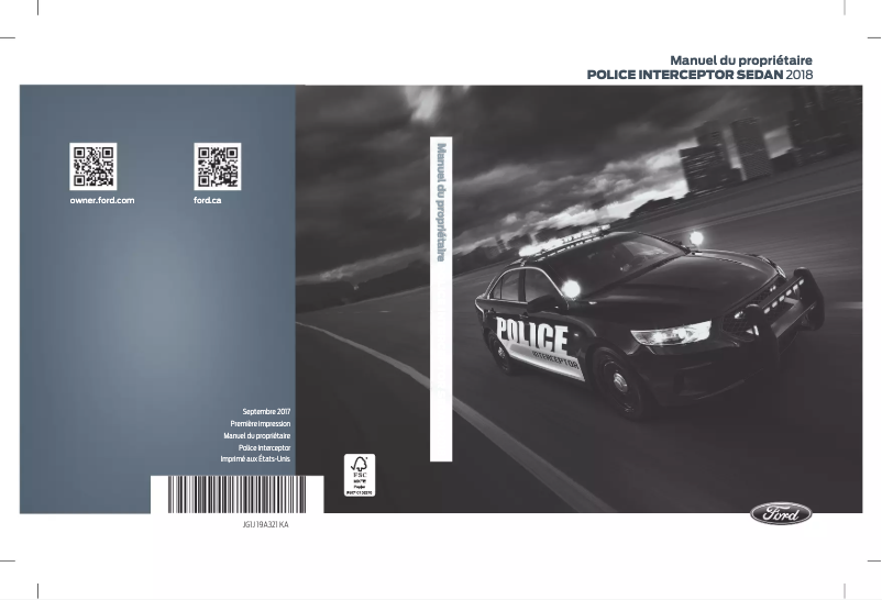 Page 1 of the manual User Manual Ford Police Interceptor sedan (2018)