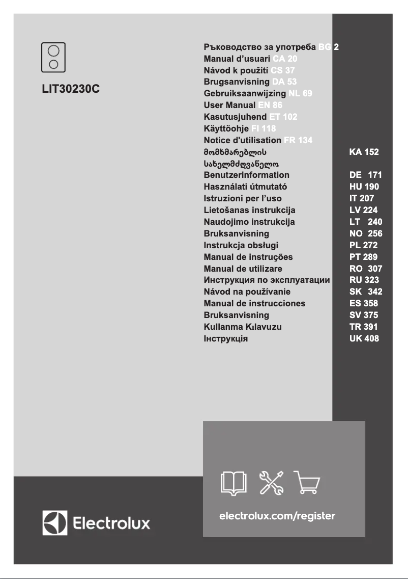 Page 1 of the manual User Manual Electrolux LIT30230C