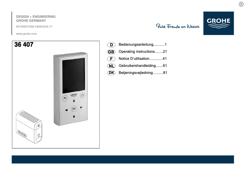 Image de la première page du manuel de l'appareil 36 407