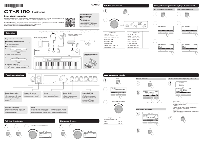 Page 1 of the manual User Manual Casio CT-S190