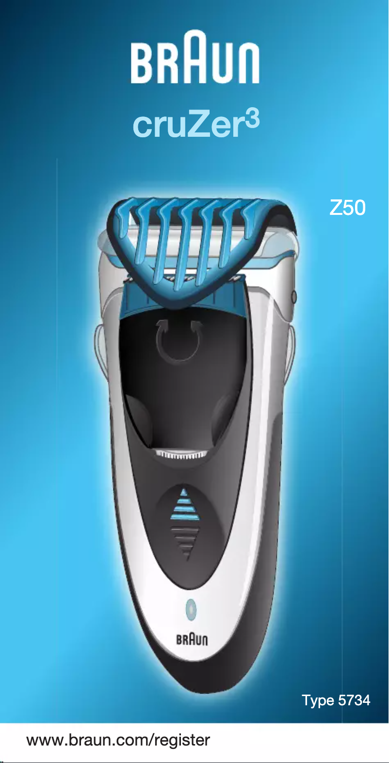 Page 1 of the manual User Manual Braun cruZer 3 Z50