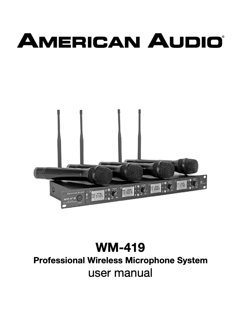 First page image of the manual for WM-419