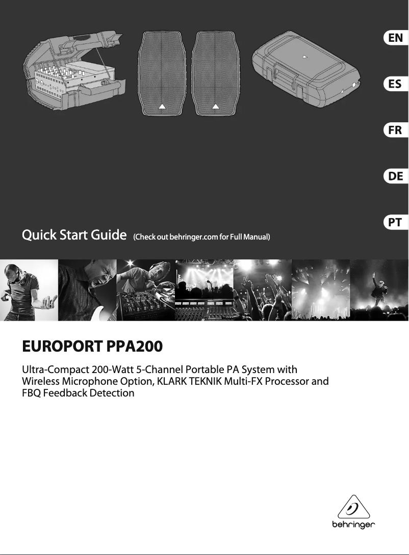 Page 1 de la notice Manuel utilisateur Behringer EUROPORT PPA200
