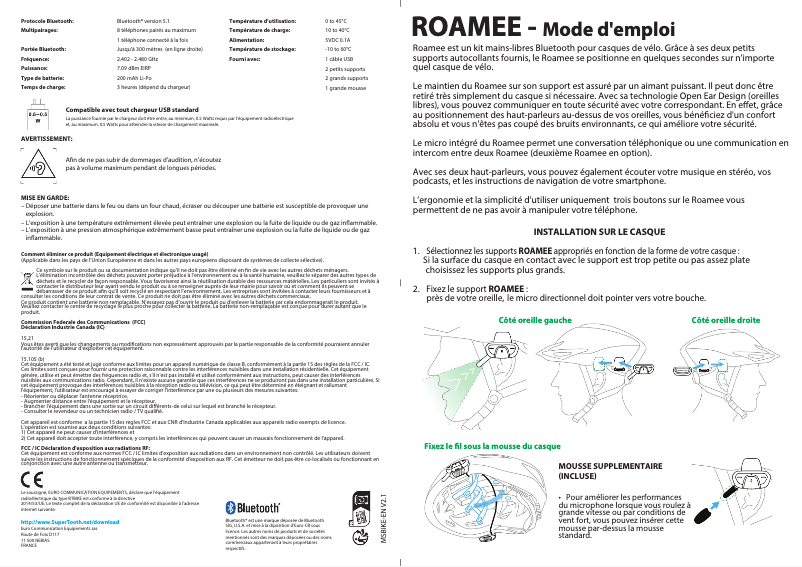 First page image of the manual for Roamee