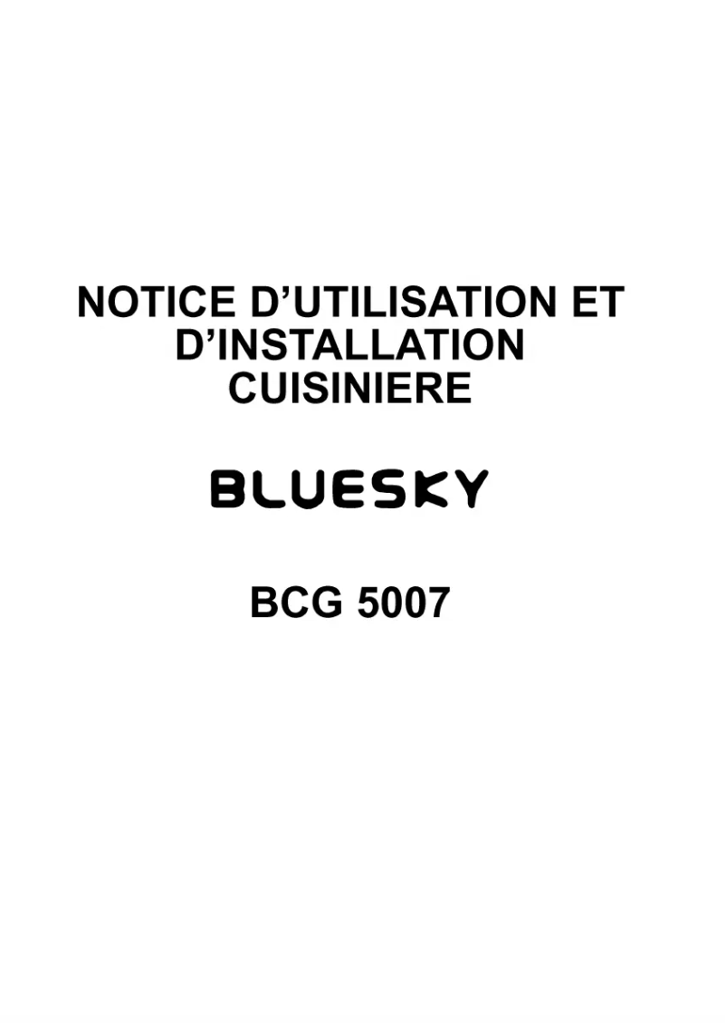 First page image of the manual for BCG 5007