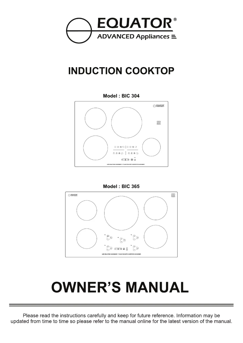 Page 1 of the manual User Manual Equator BIC 365