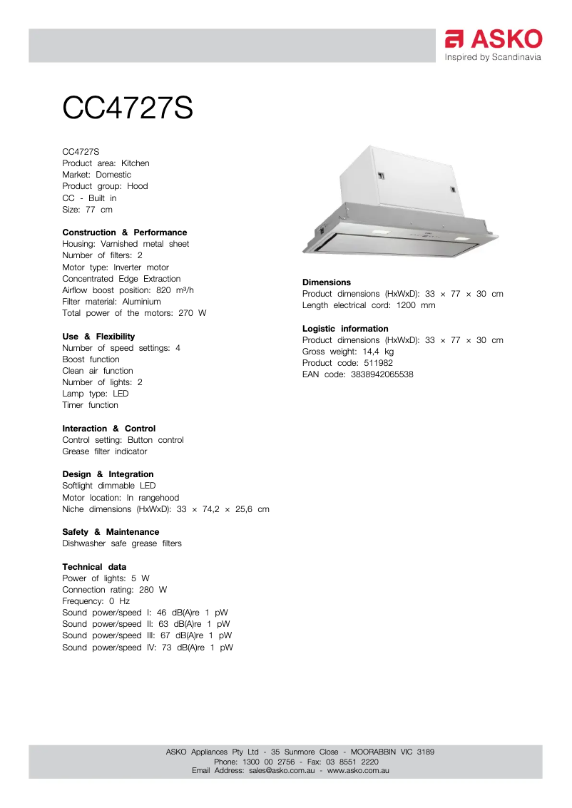 First page image of the manual for CC4727S