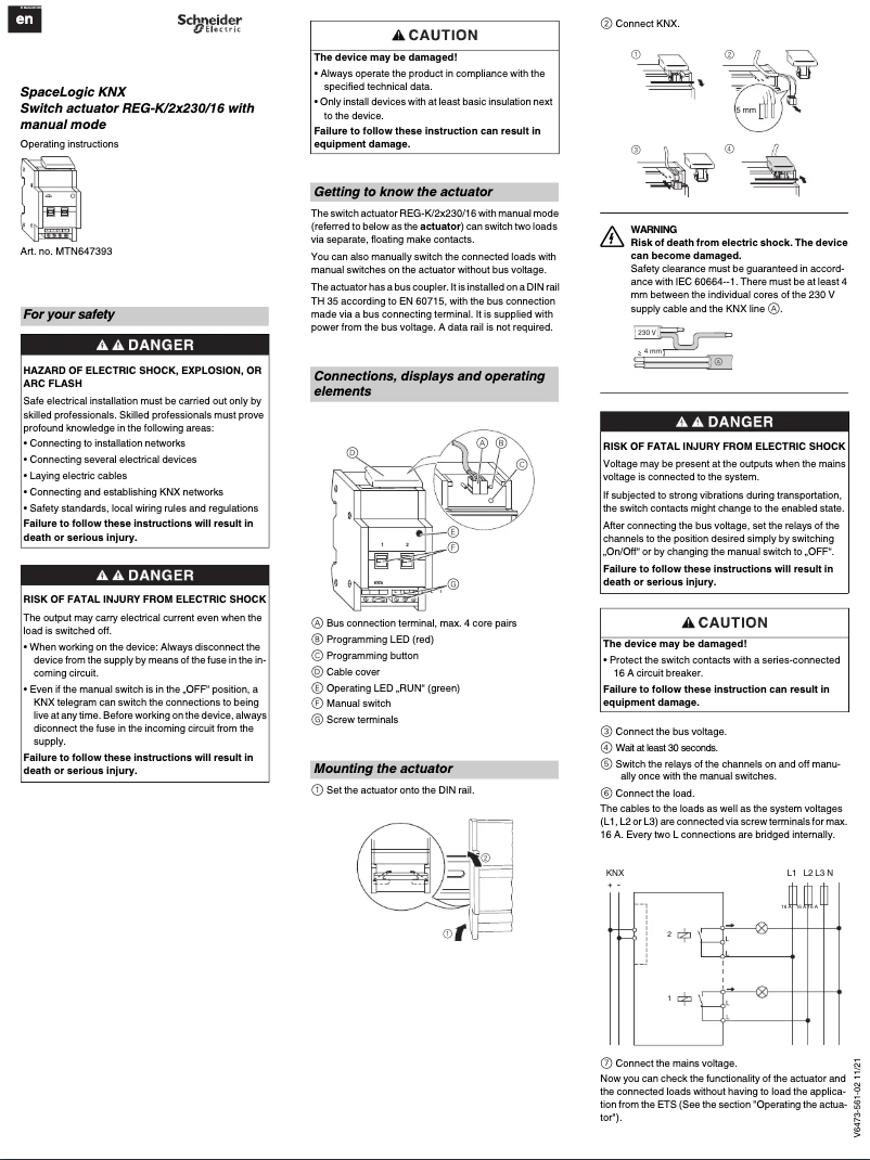 First page image of the manual for MTN647393