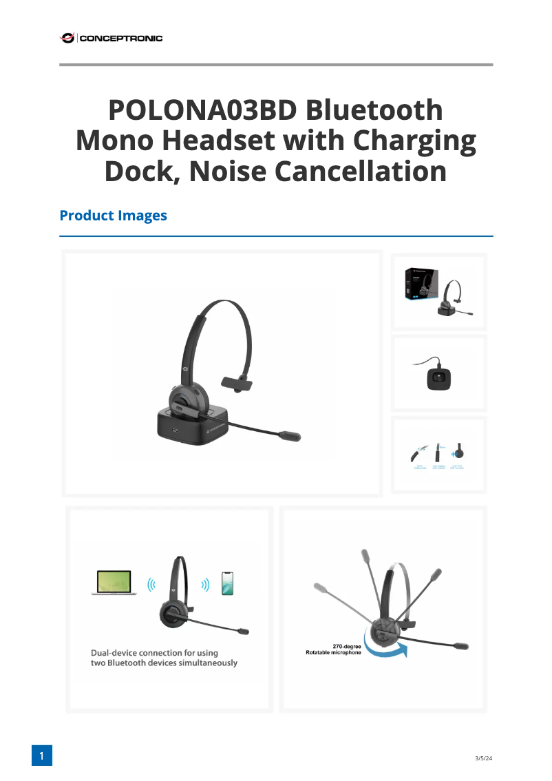 First page image of the manual for POLONA03BD