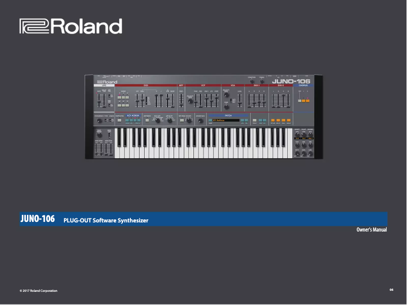 Page 1 of the manual User Manual Roland Juno-106