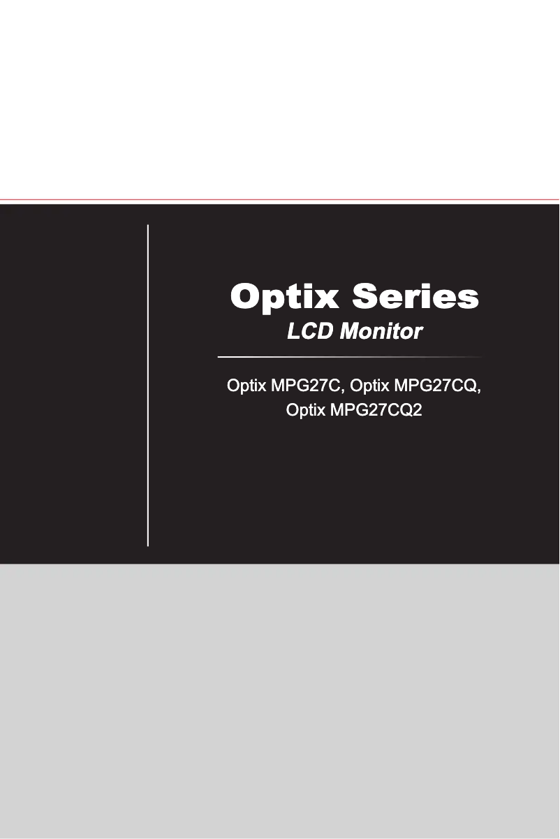 Page 1 of the manual User Manual MSI Optix MPG27C-007