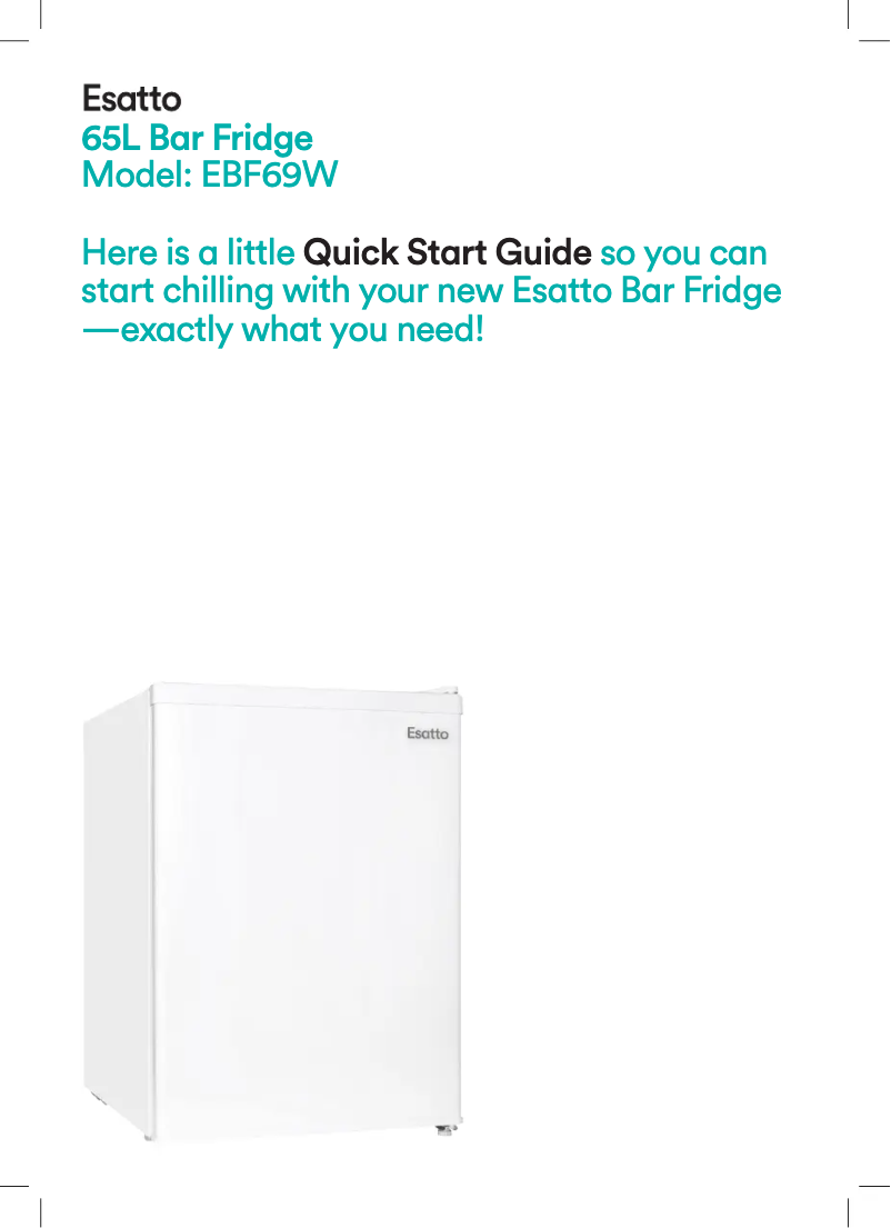 Page 1 of the manual Quick Start Guide Esatto EBF69W