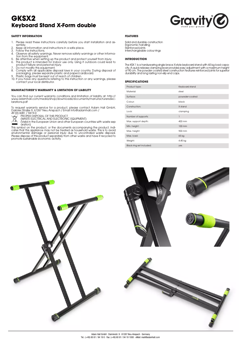 First page image of the manual for GKSX2