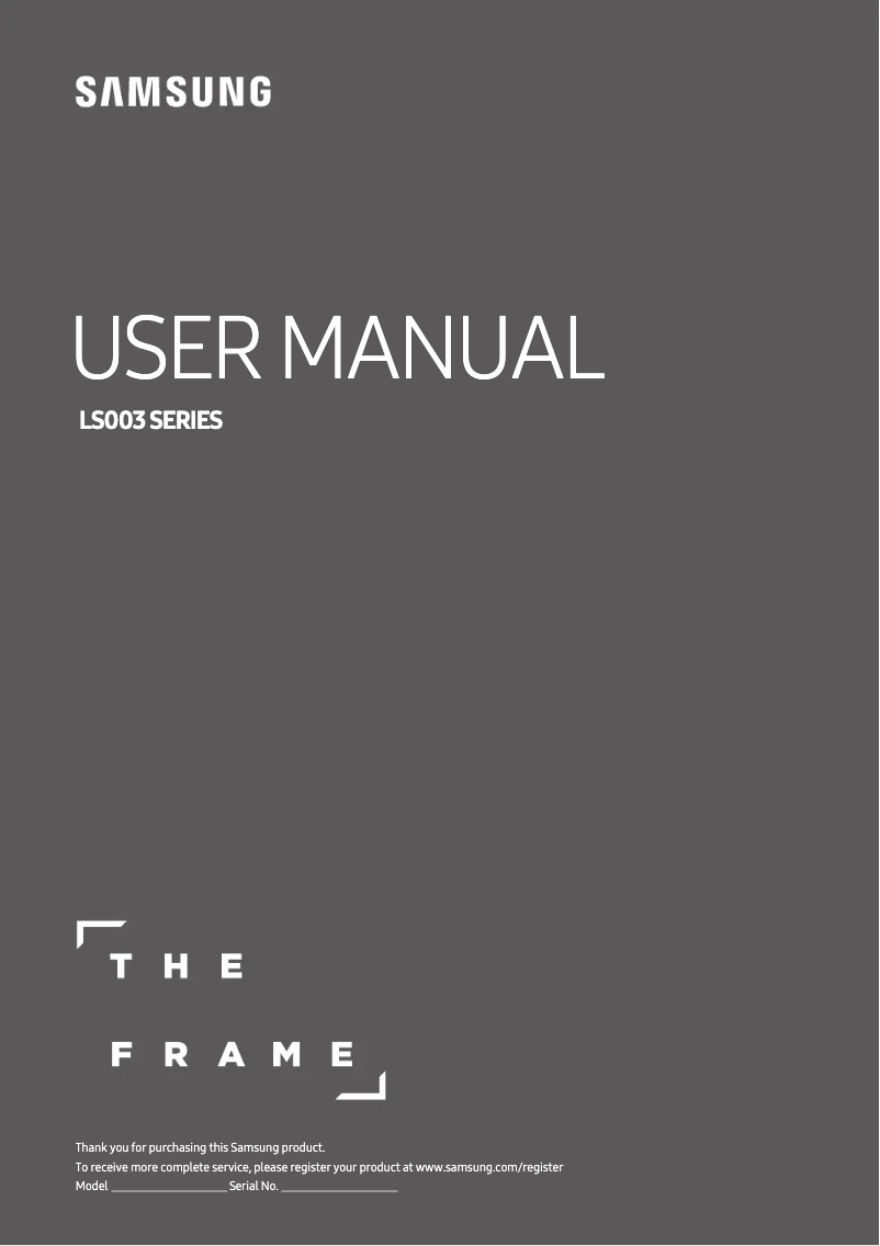 Page 1 of the manual User Manual Samsung UE43LS003AU