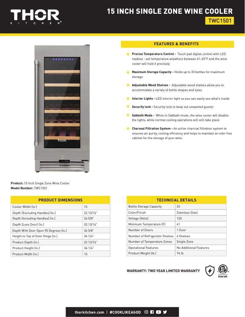 First page image of the manual for TWC1501