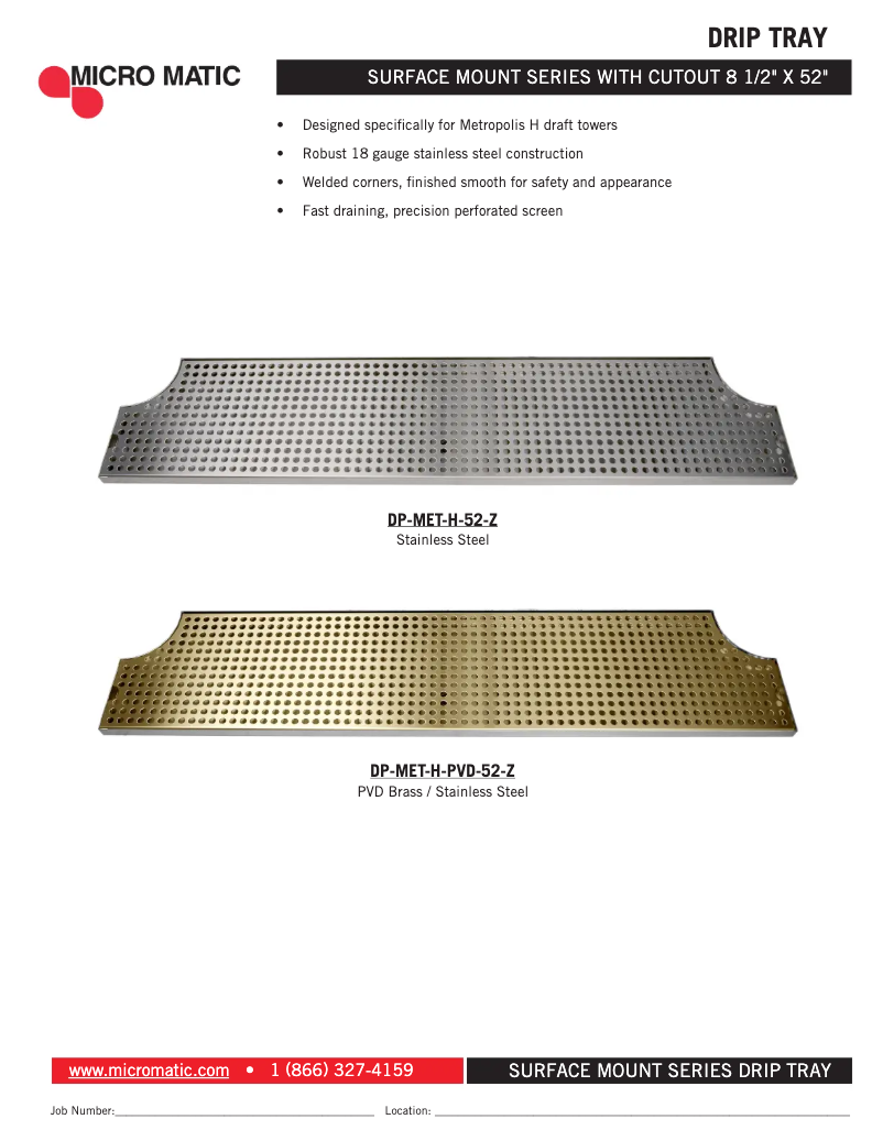 Page 1 of the manual User Manual Micro Matic DP-MET-H-52-Z