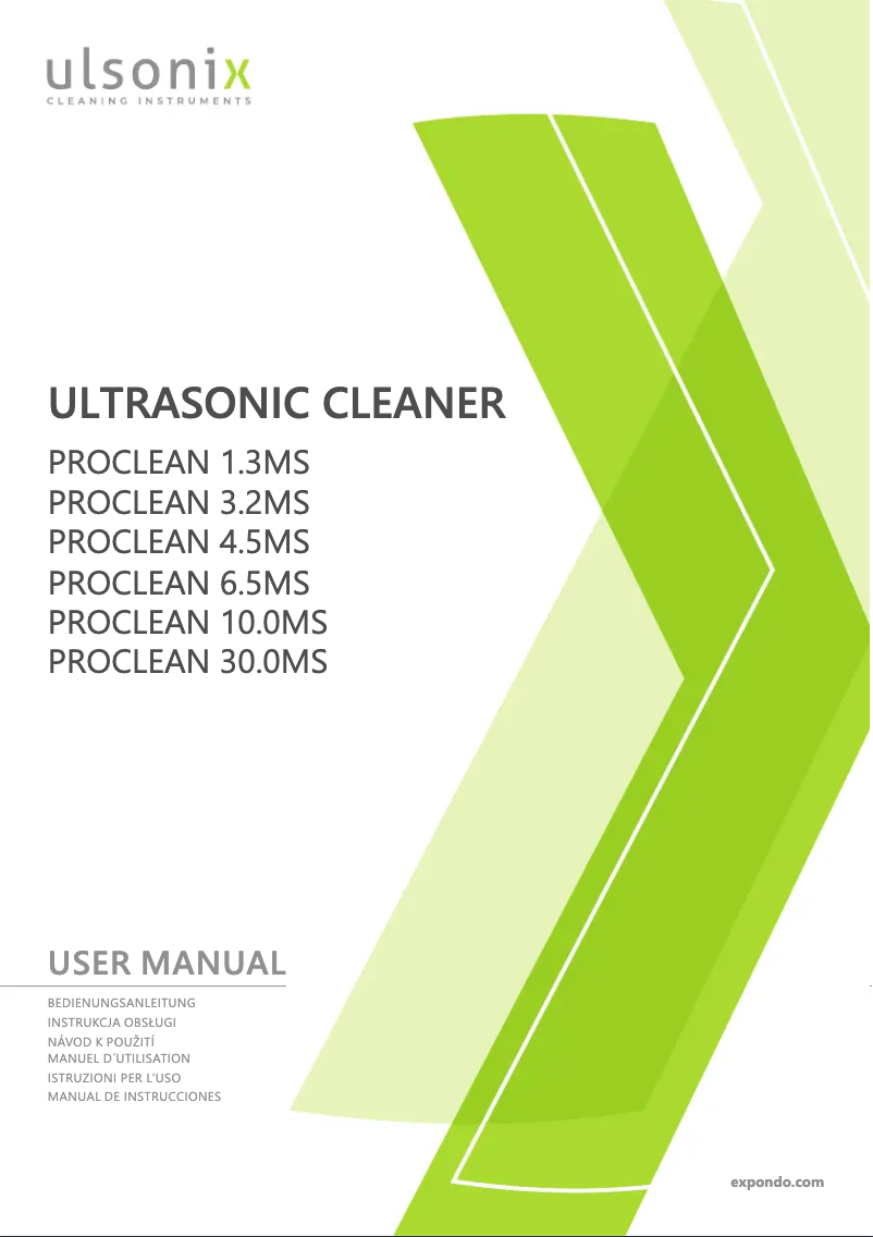 First page image of the manual for PROCLEAN 10.0MS
