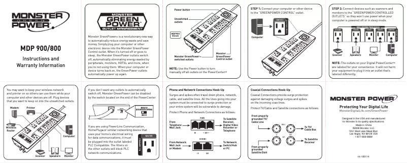 First page image of the manual for MDP900