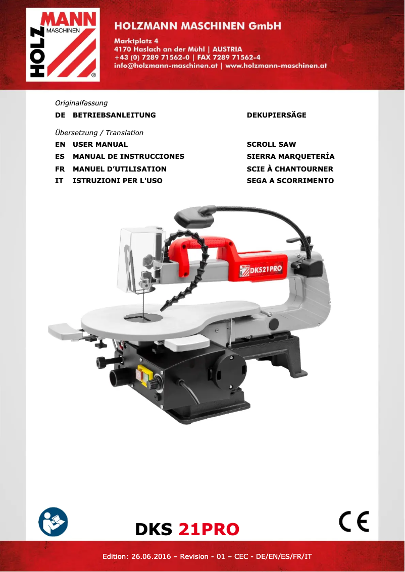 Page 1 of the manual User Manual Holzmann DKS2 1PRO