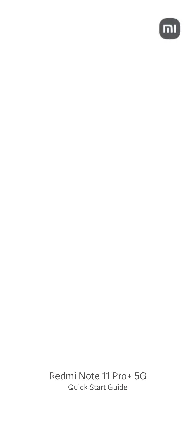 First page image of the manual for Redmi Note 11 Pro+ 5G