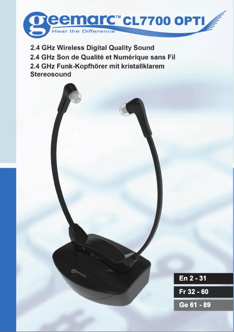 First page image of the manual for CL7700 OPTI