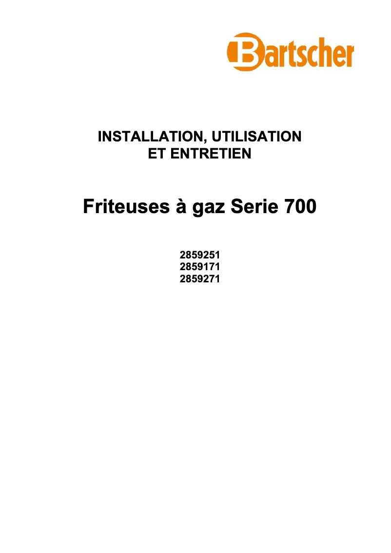 Page 1 of the manual User Manual Bartscher 286917