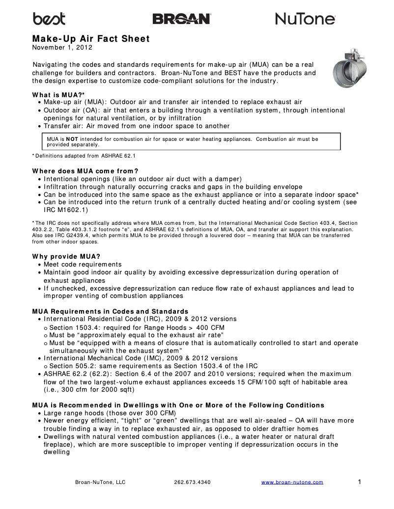 Page 1 of the manual Technical Sheet Best MD6T