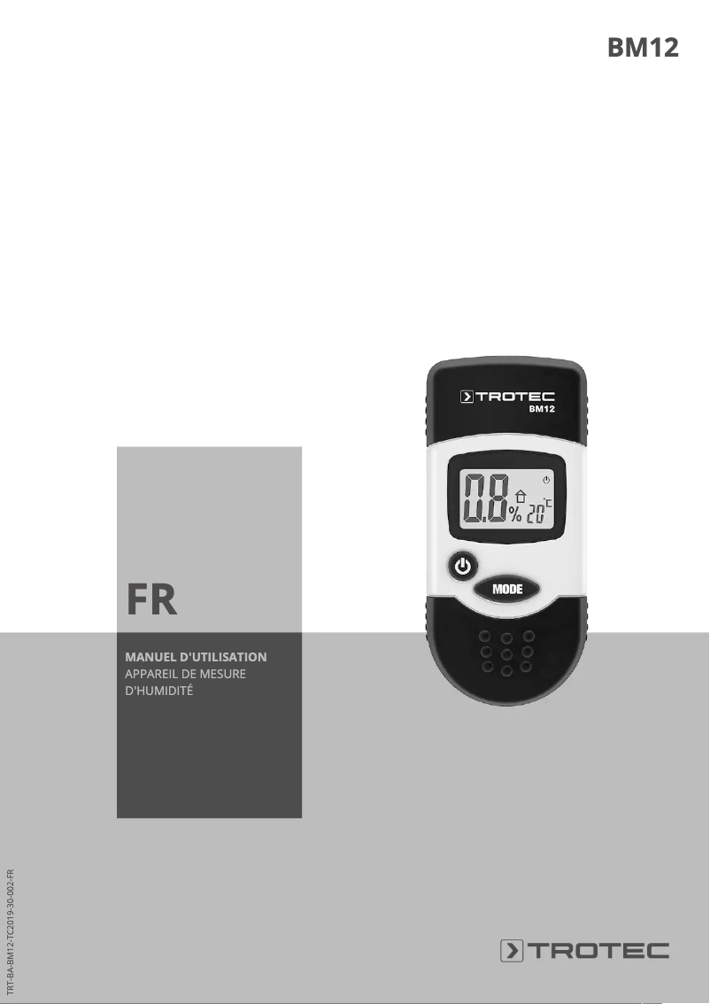 First page image of the manual for BM12